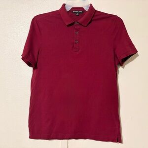 Micheal Kors M red polo button up short sleeve collared shirt